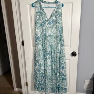 NWT Calvin Klein ruffled chiffon maxi dress, tiered, size 10, flowy, feminine